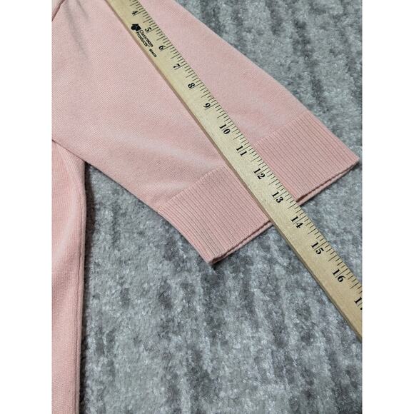 Isaac Mizrahi Live! Open Front Cardigan Sweater Women Size M Pink Flutter Hem - Picture 13 of 13